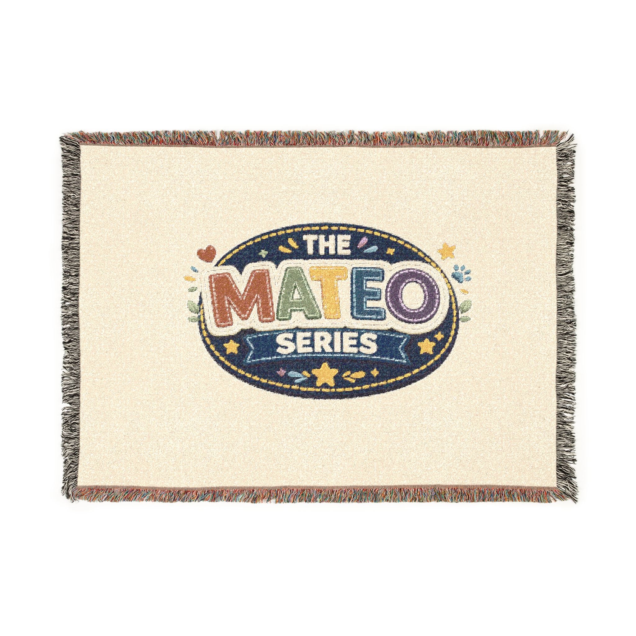 The Mateo Series Woven Throw Blanket — Cozy Retro Kids’ Logo Blanket